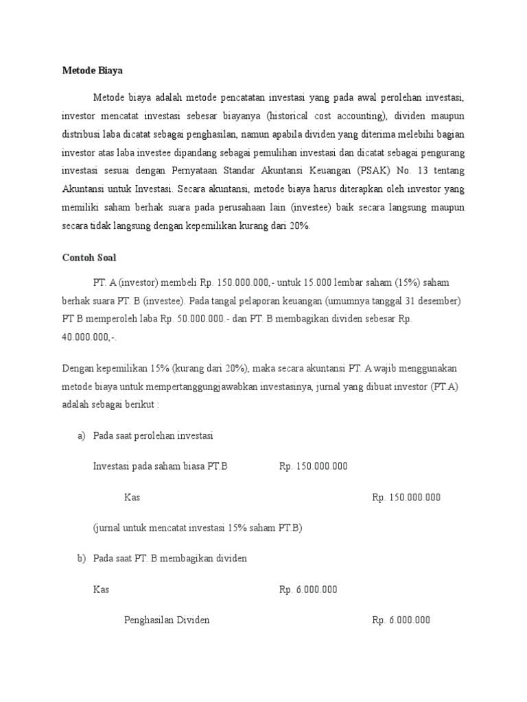 Detail Contoh Jurnal Investasi Saham Nomer 50