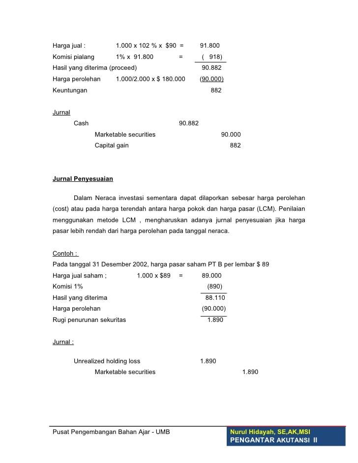 Detail Contoh Jurnal Investasi Saham Nomer 7