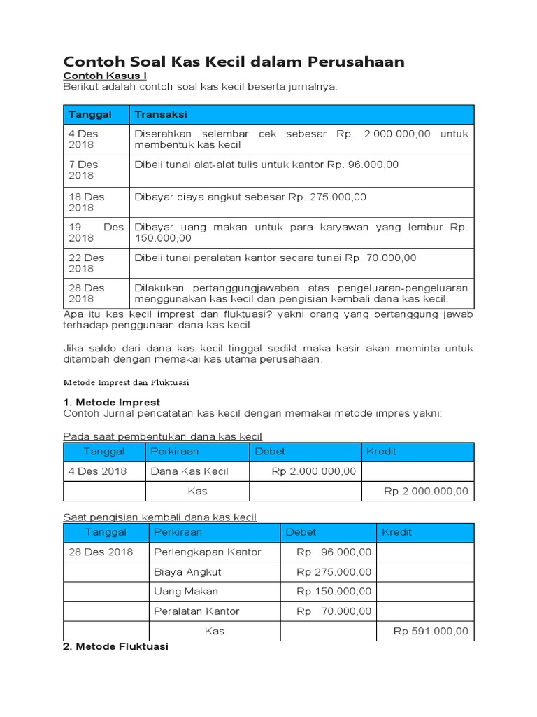 Detail Contoh Jurnal Kas Kecil Metode Imprest Nomer 33