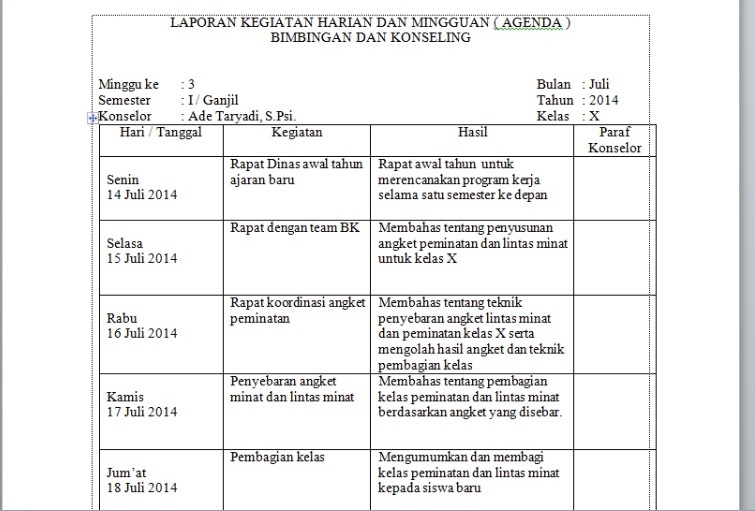 Detail Contoh Jurnal Kegiatan Nomer 7