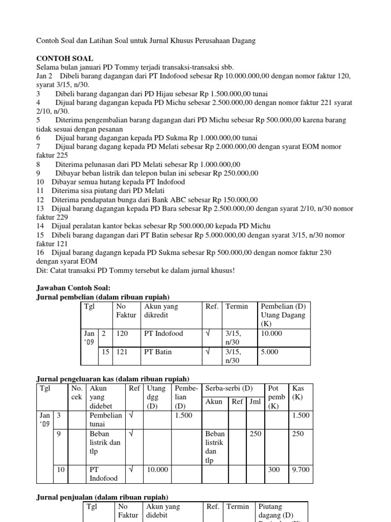 Detail Contoh Jurnal Khusus Pembelian Nomer 46