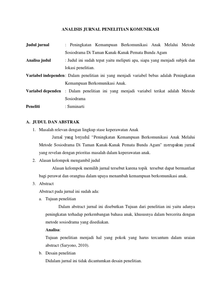 Detail Contoh Jurnal Komunikasi Nomer 32