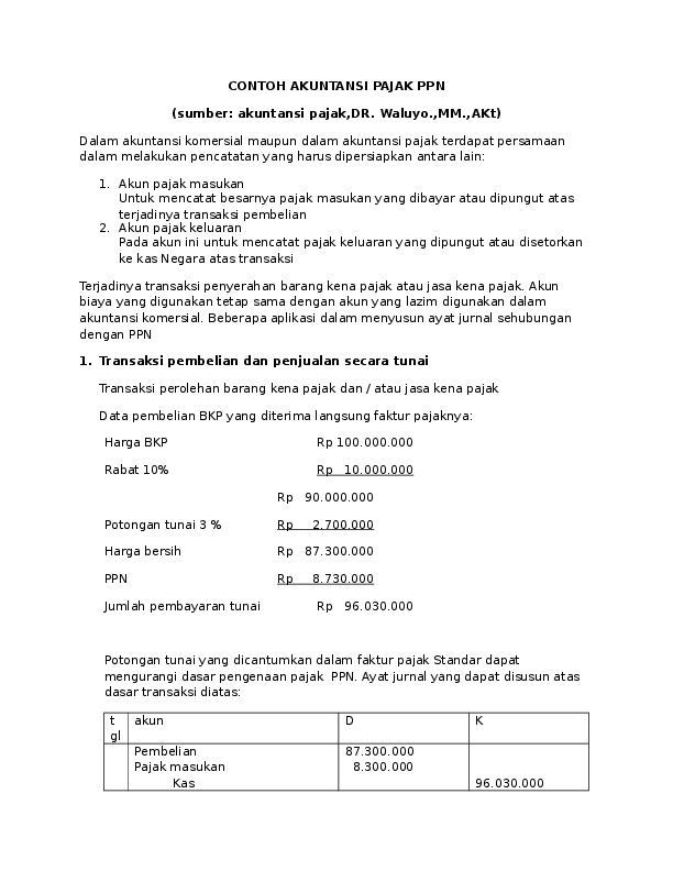 Detail Contoh Jurnal Pajak Nomer 7