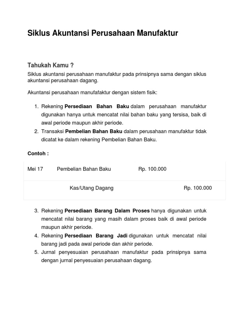 Detail Contoh Jurnal Penyesuaian Perusahaan Manufaktur Nomer 47