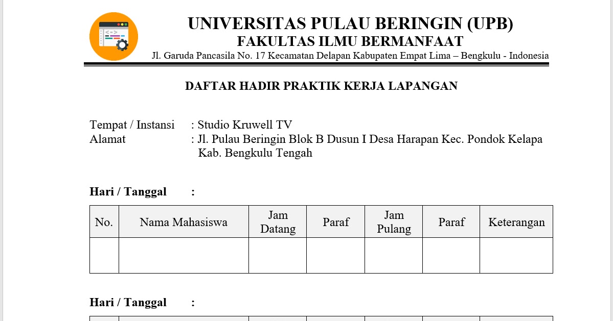 Detail Contoh Jurnal Pkl Nomer 43