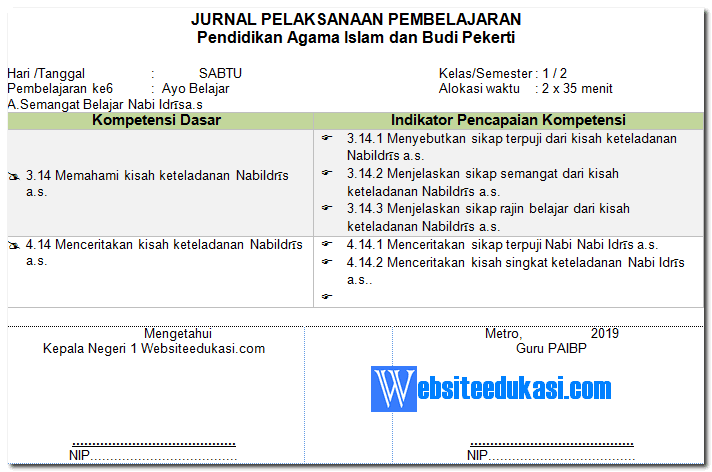 Detail Contoh Jurnal Sekolah Dasar Nomer 29