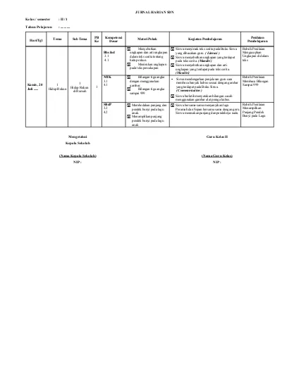 Detail Contoh Jurnal Sekolah Dasar Nomer 54