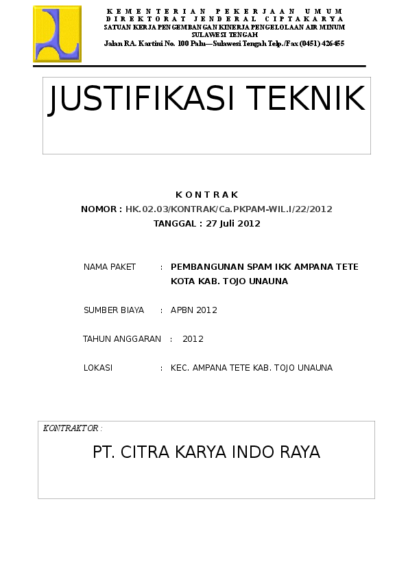 Detail Contoh Justifikasi Teknis Nomer 13