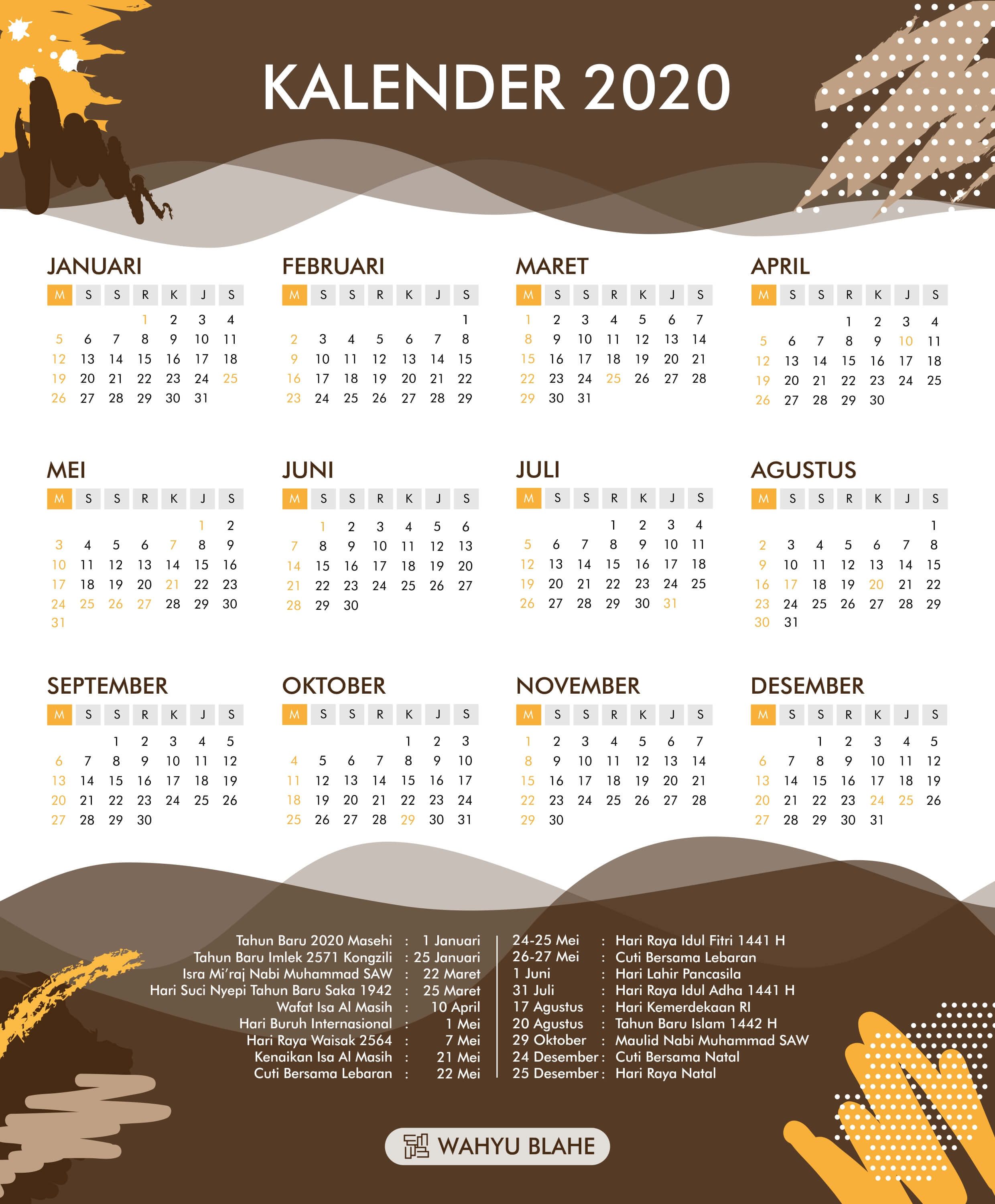 Detail Contoh Kalender 2020 Nomer 12