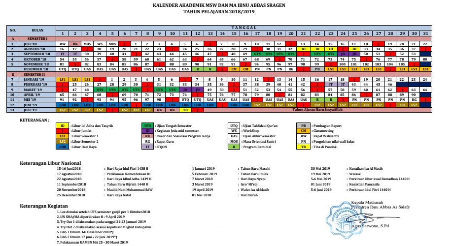 Detail Contoh Kalender Akademik Nomer 19