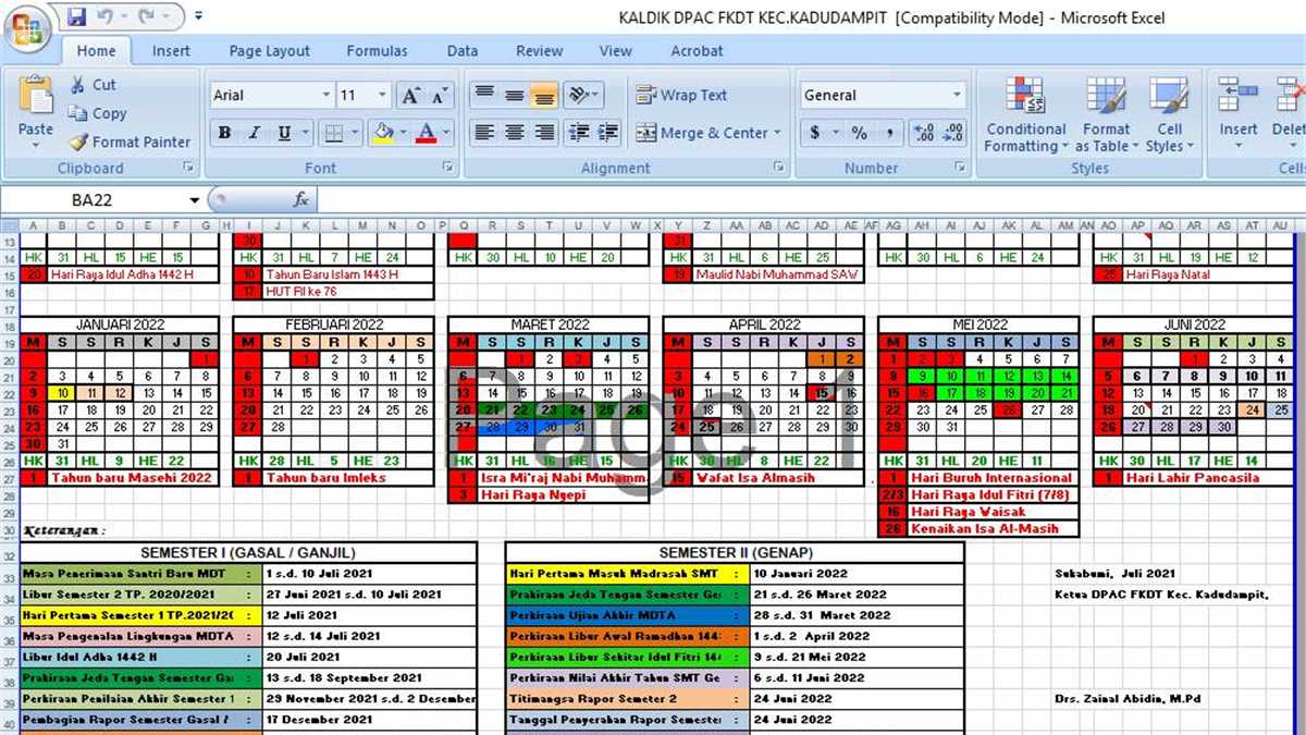 Detail Contoh Kalender Akademik Nomer 36