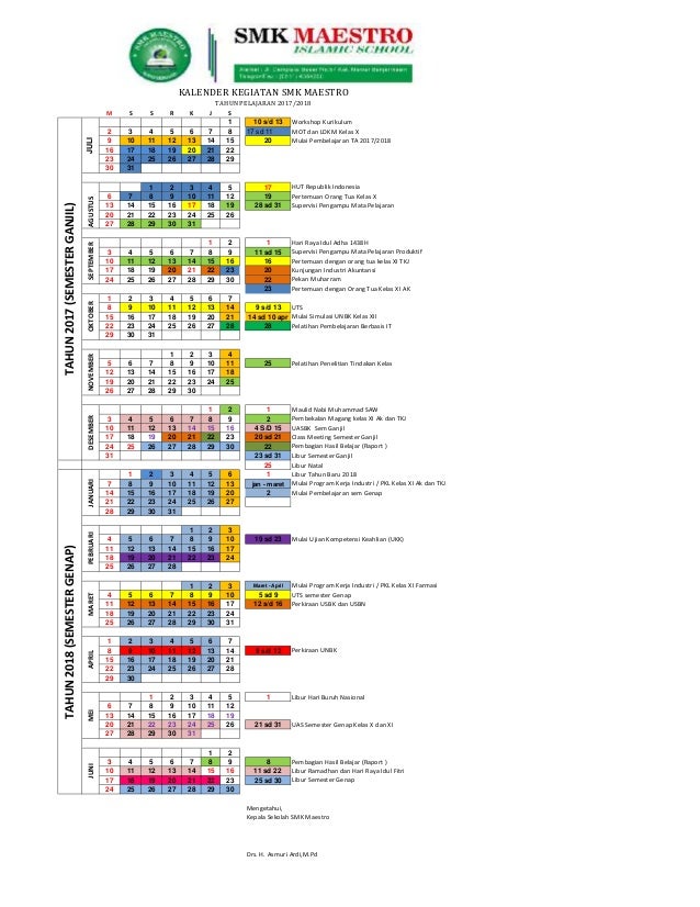 Detail Contoh Kalender Sekolah Nomer 38