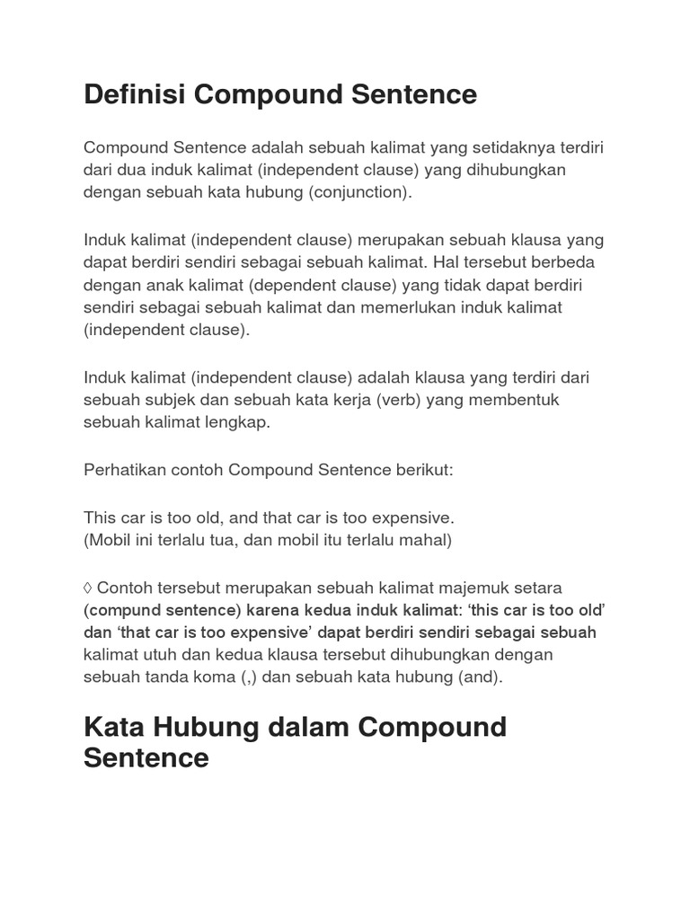 Detail Contoh Kalimat Compound Sentence Nomer 21