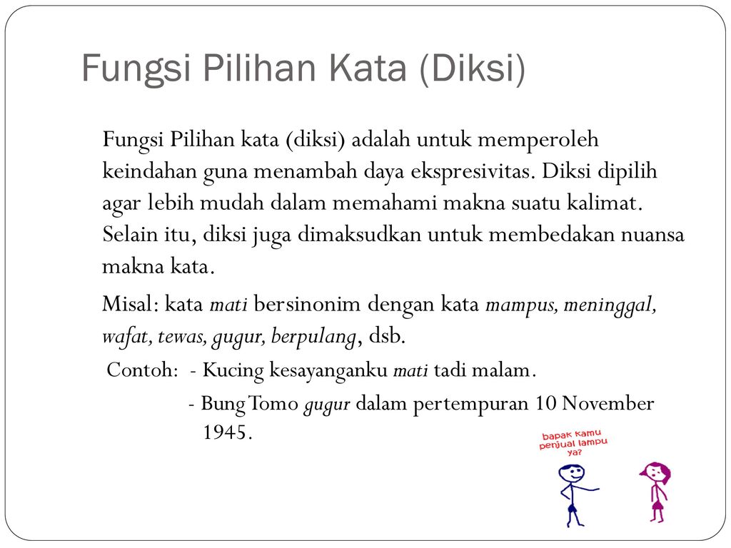 Detail Contoh Kalimat Diksi Nomer 4