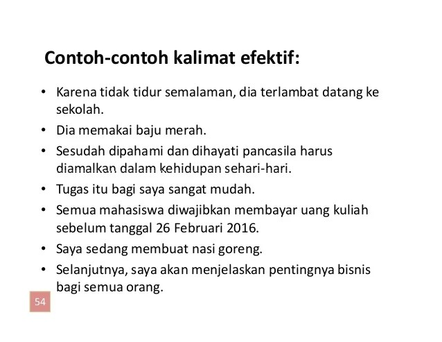 Detail Contoh Kalimat Efektif Yang Benar Nomer 13