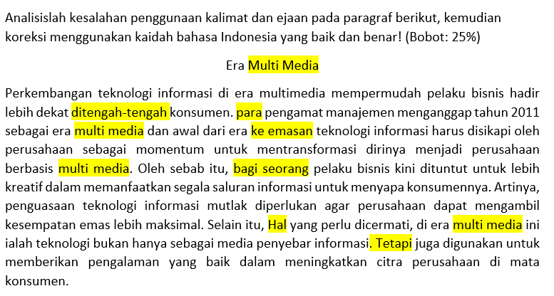 Contoh Kalimat Ejaan - KibrisPDR