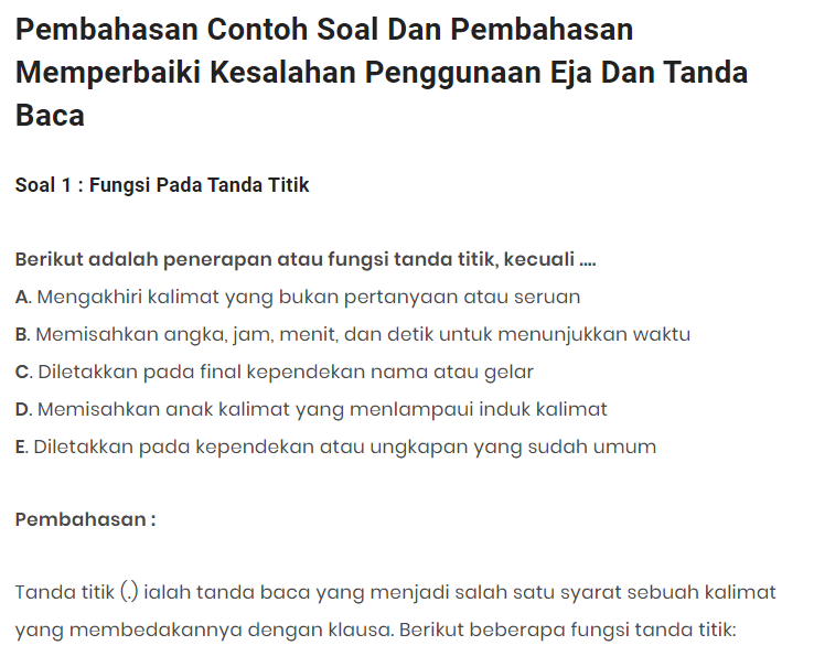 Detail Contoh Kalimat Ejaan Nomer 19