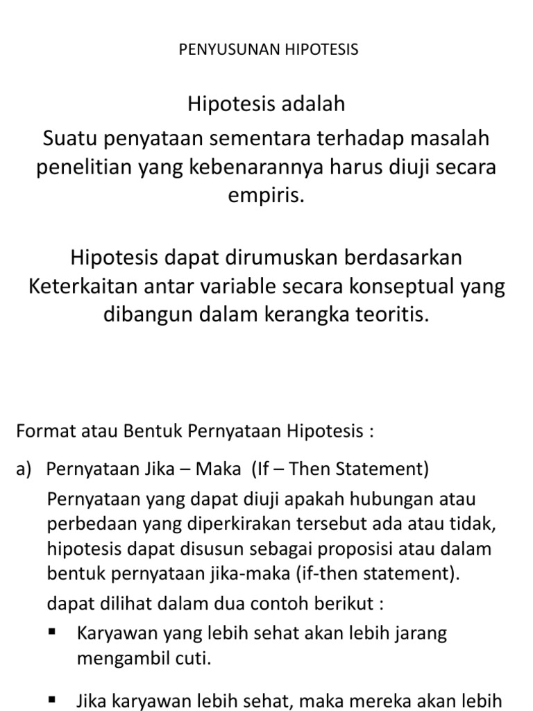 Detail Contoh Kalimat Hipotesis Nomer 20