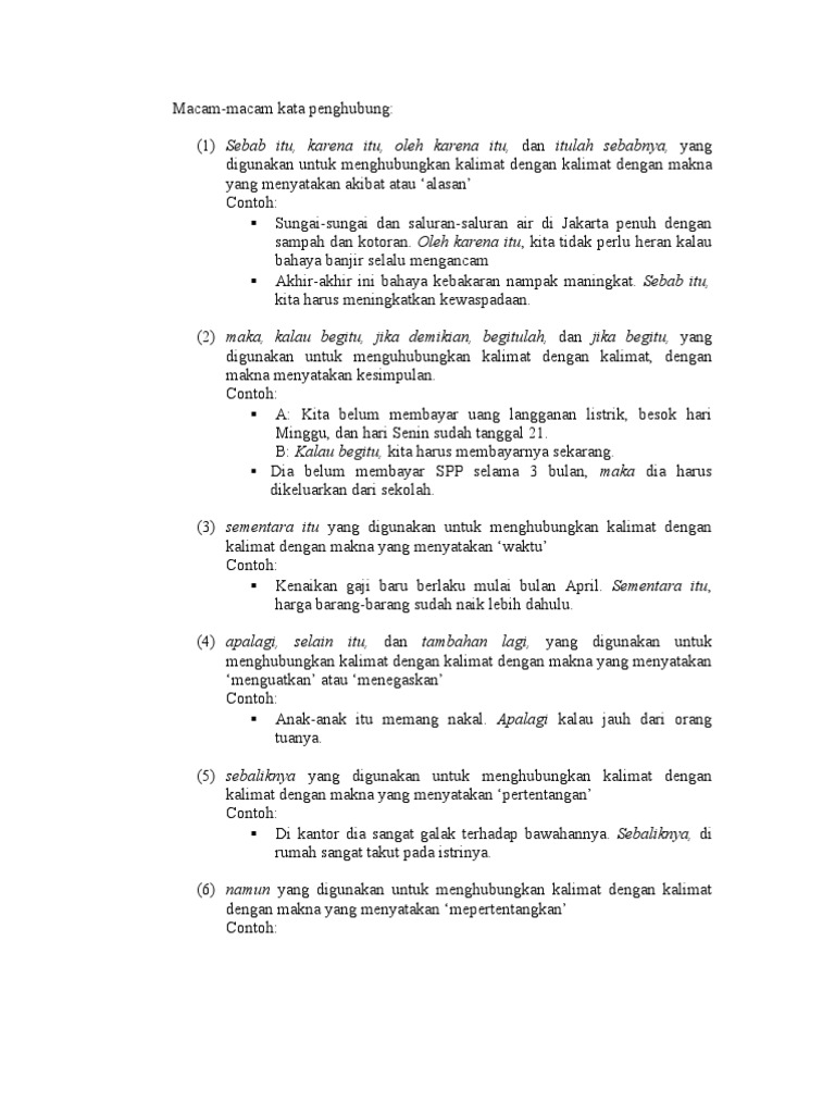 Detail Contoh Kalimat Kata Hubung Nomer 17