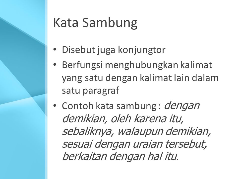 Detail Contoh Kalimat Kata Hubung Nomer 22