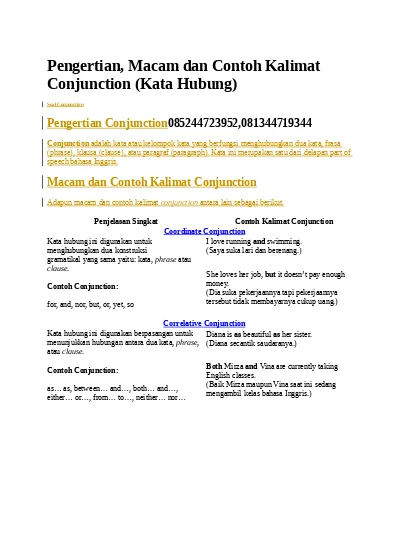 Detail Contoh Kalimat Kata Hubung Nomer 33