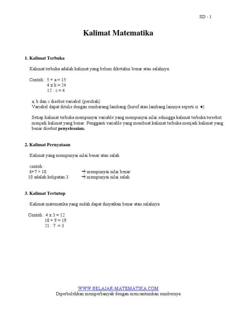 Detail Contoh Kalimat Matematika Nomer 22