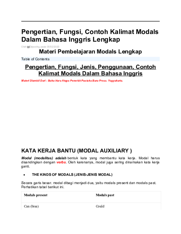 Detail Contoh Kalimat Modalitas Nomer 46