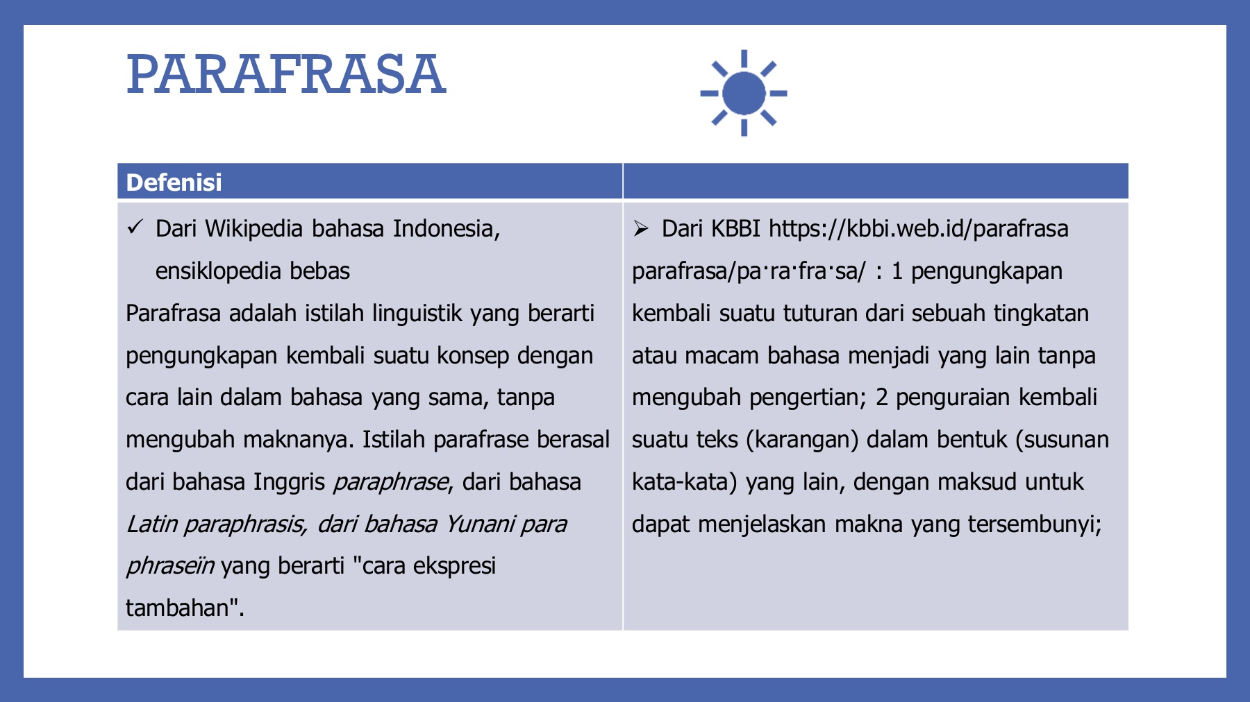 Detail contoh kalimat parafrase koleksi nomer 17