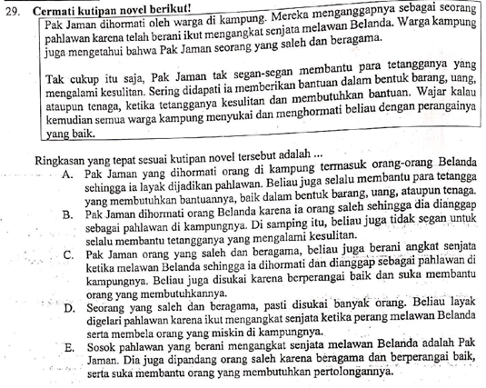 Detail Contoh Kalimat Parafrase Nomer 25