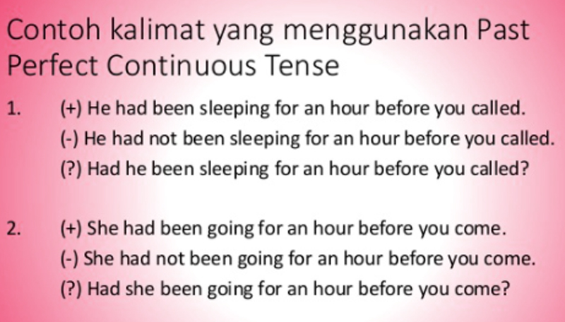 Detail Contoh Kalimat Past Perfect Continuous Tense Positif Negatif Interogatif Nomer 5