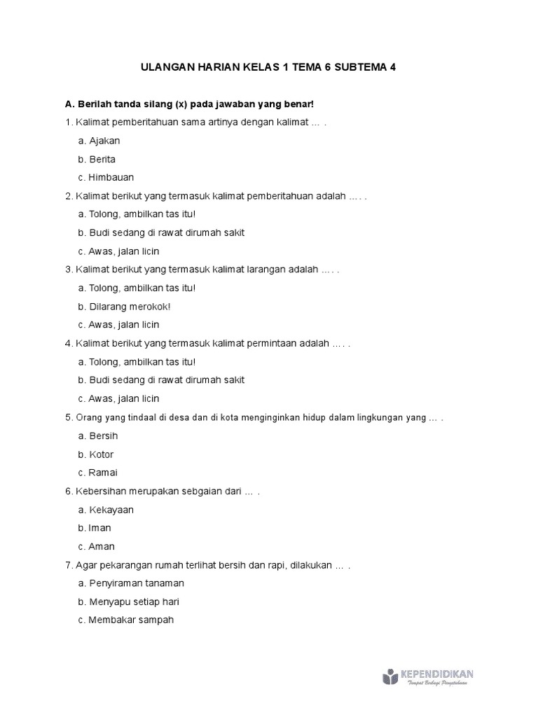 Detail Contoh Kalimat Pemberitahuan Kelas 1 Sd Nomer 16