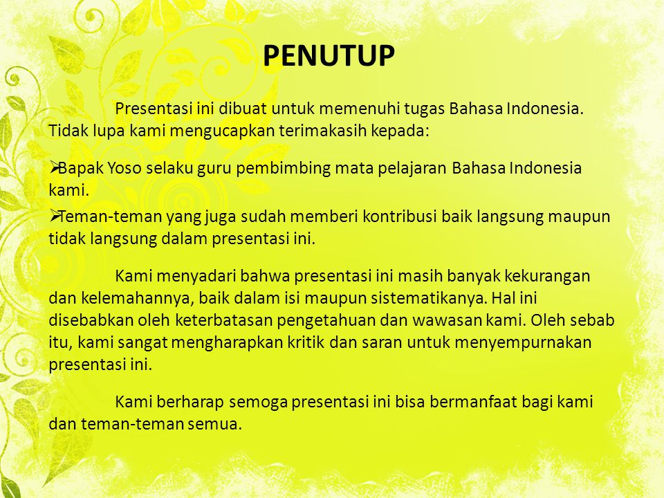 Detail Contoh Kalimat Pembuka Dan Penutup Presentasi Nomer 7