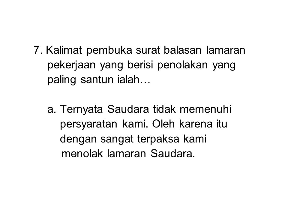 Detail Contoh Kalimat Pembuka Surat Lamaran Kerja Nomer 49