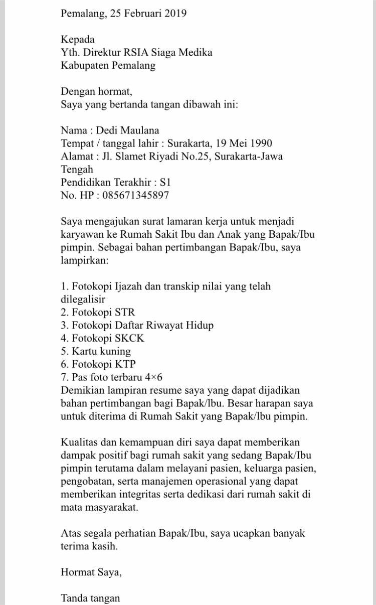 Detail Contoh Kalimat Penutup Surat Lamaran Pekerjaan Nomer 13