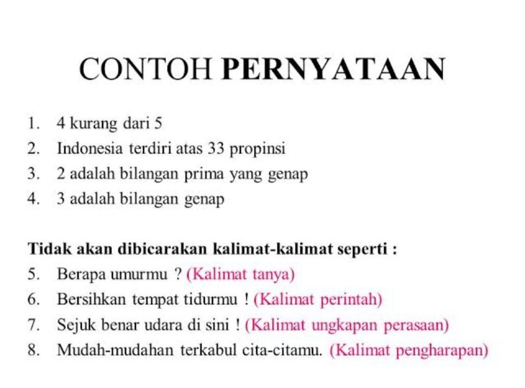 Detail Contoh Kalimat Pernyataan Nomer 7