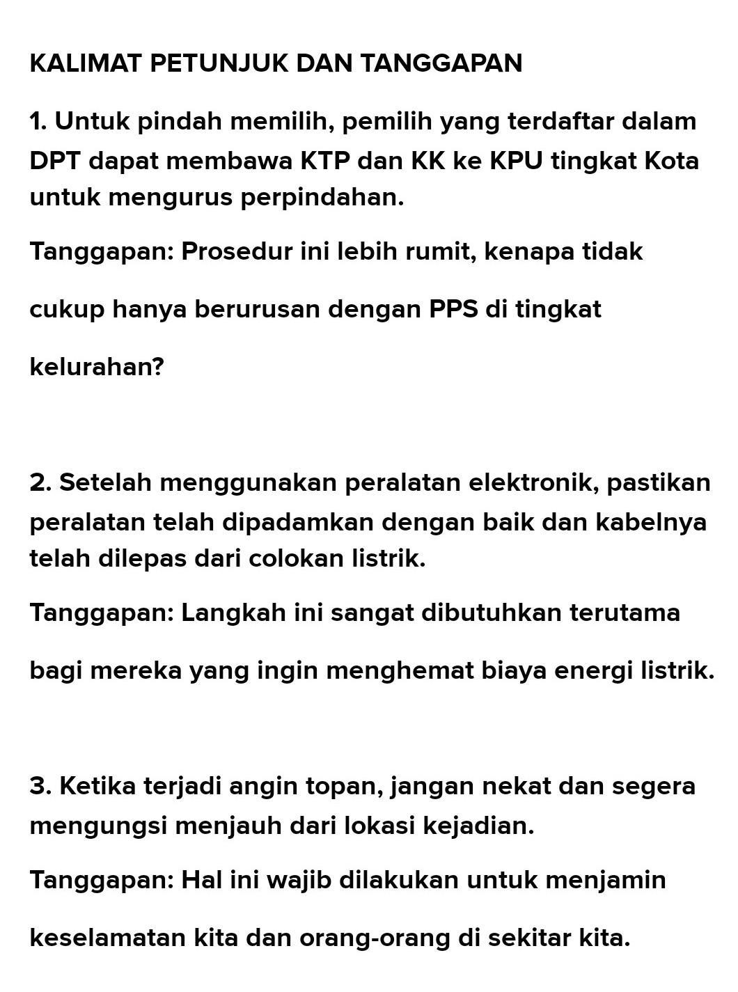 Detail Contoh Kalimat Petunjuk Nomer 13