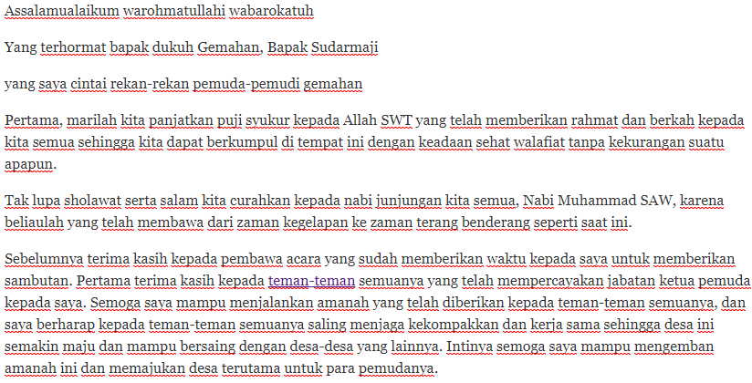 Detail Contoh Kalimat Sambutan Nomer 9