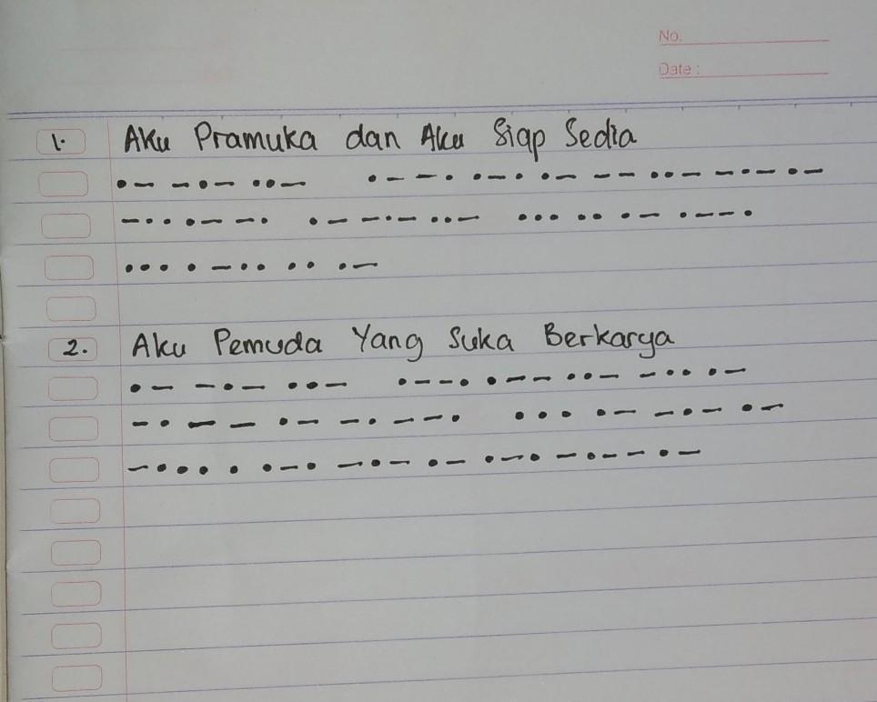 Detail Contoh Kalimat Sandi Morse Nomer 8