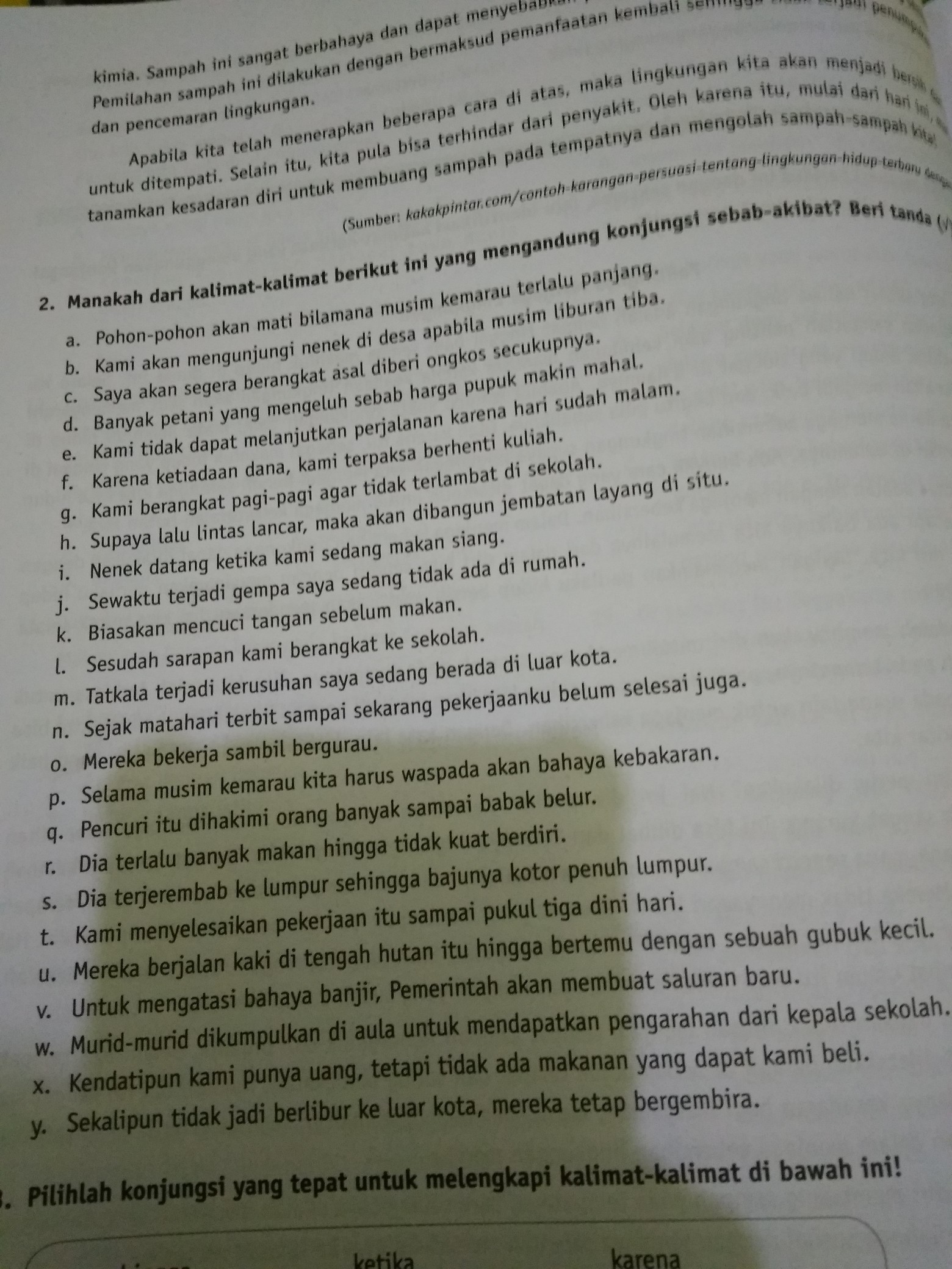 Detail Contoh Kalimat Sebab Nomer 16