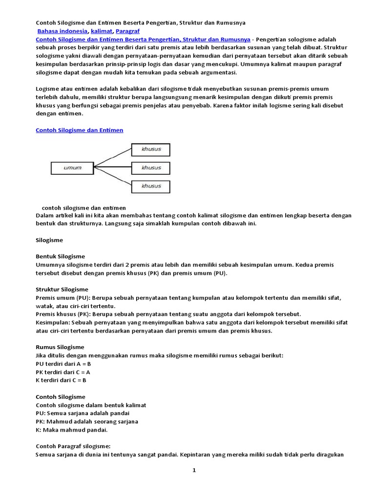 Detail Contoh Kalimat Silogisme Nomer 30