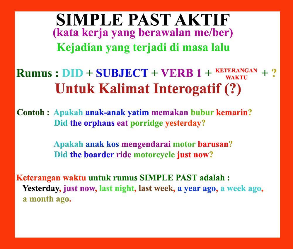 Detail Contoh Kalimat Simple Past Tense Positif Negatif Interogatif Nomer 52