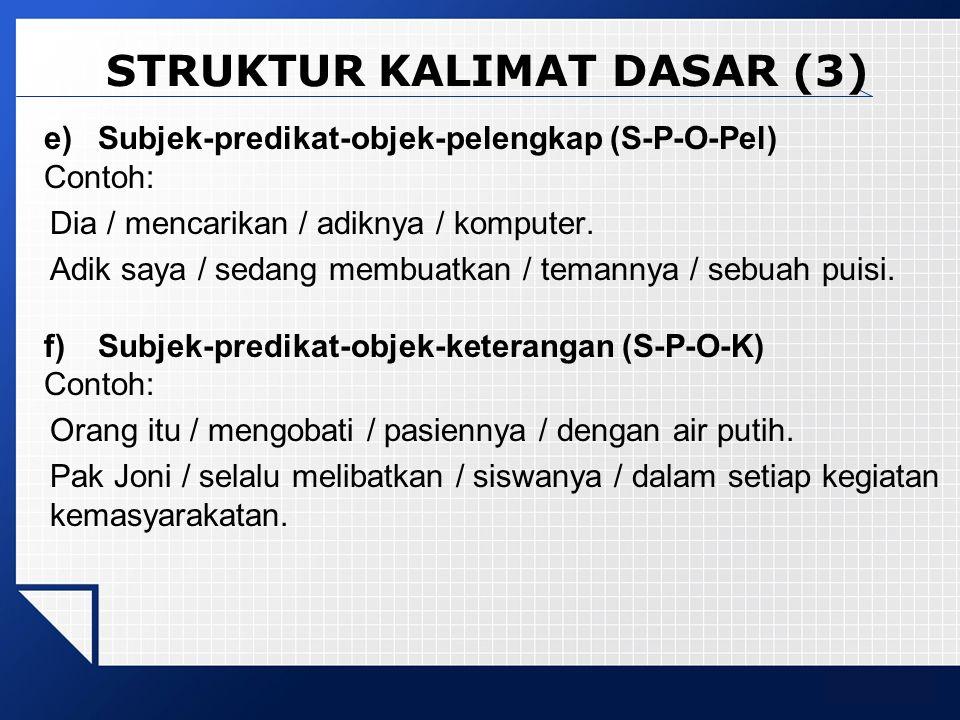 Detail Contoh Kalimat Subjek Predikat Objek Nomer 21