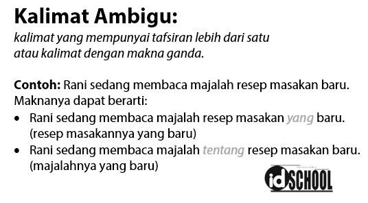 Contoh Kalimat Tidak Ambigu - KibrisPDR