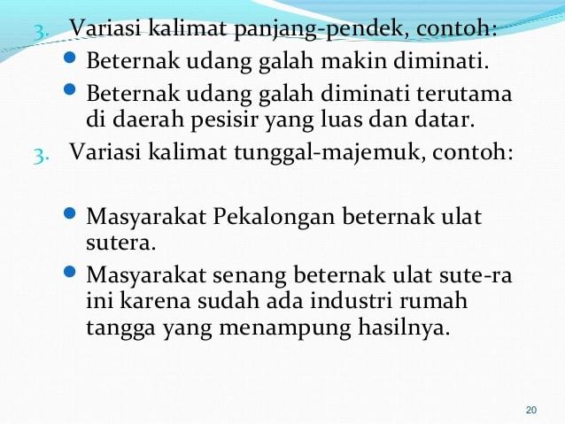 Detail Contoh Kalimat Variasi Nomer 3