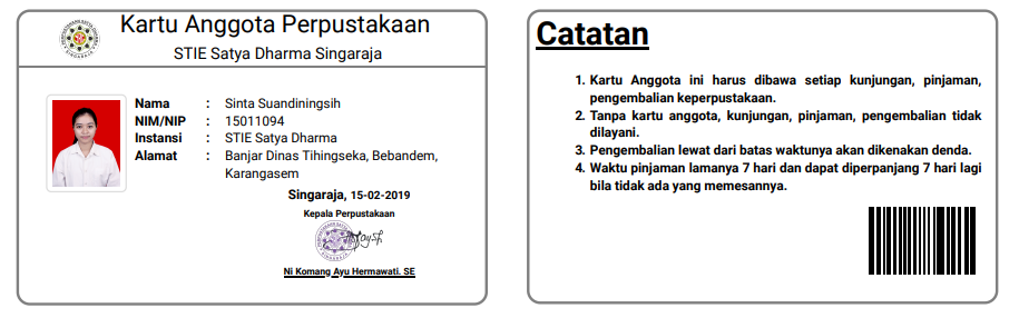 Detail Contoh Kartu Anggota Nomer 53