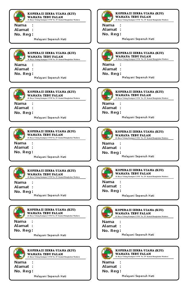 Detail Contoh Kartu Anggota Koperasi Nomer 2