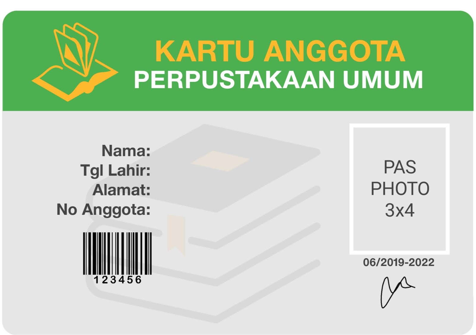 Detail Contoh Kartu Anggota Perpustakaan Nomer 5