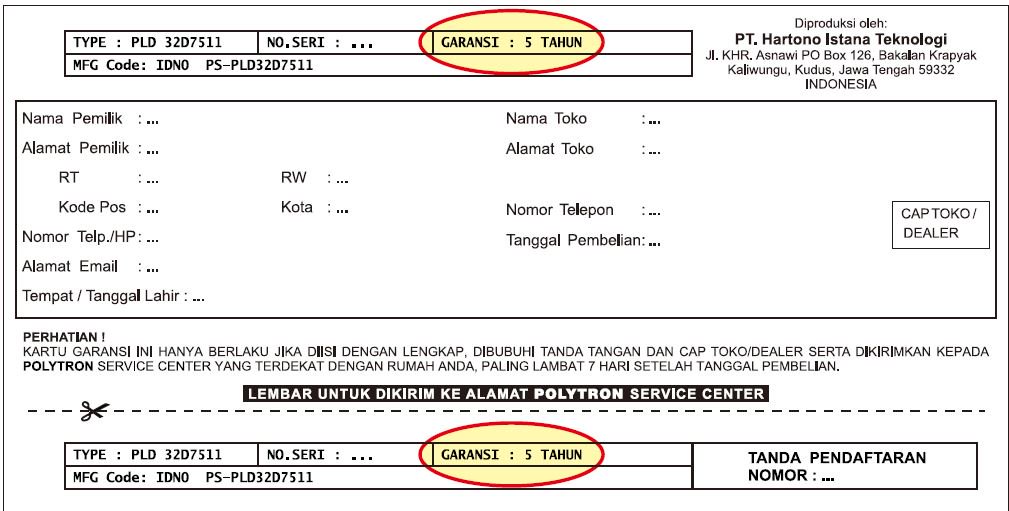 Detail Contoh Kartu Garansi Nomer 11