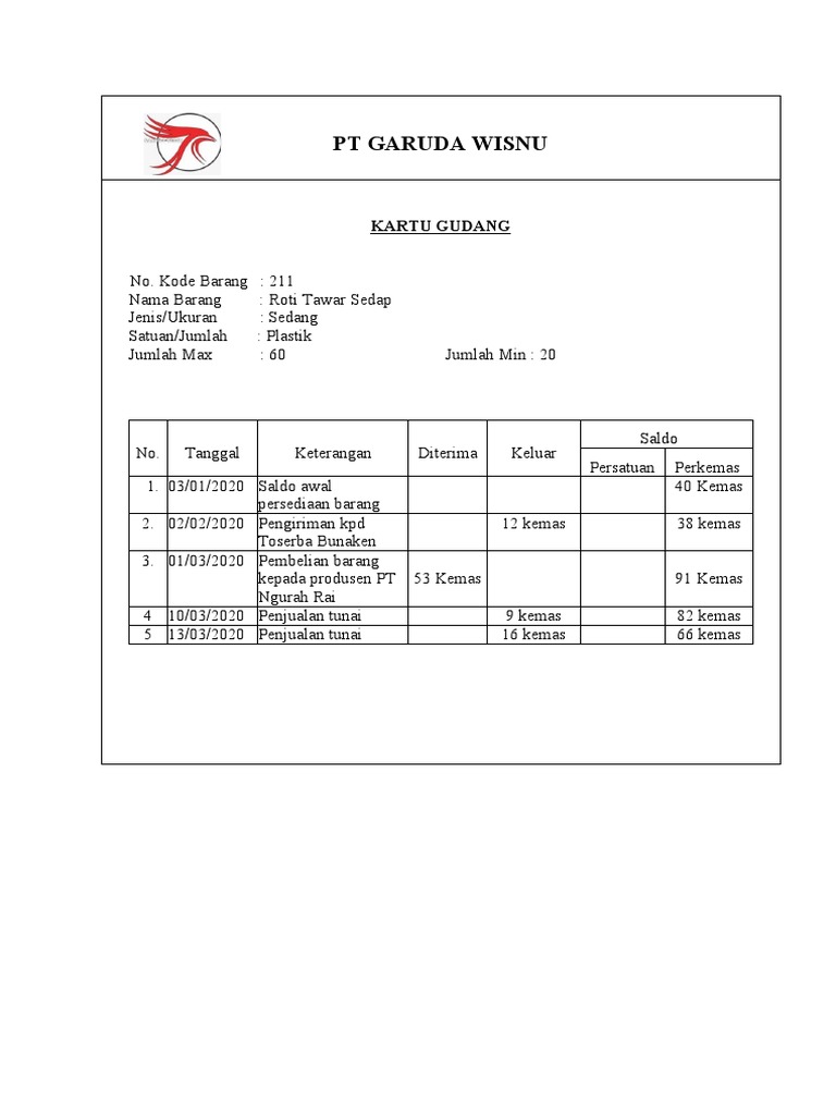 Detail Contoh Kartu Gudang Nomer 38