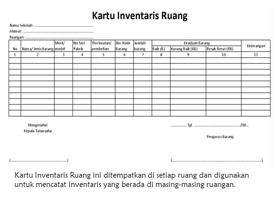 Detail Contoh Kartu Inventaris Barang Nomer 27